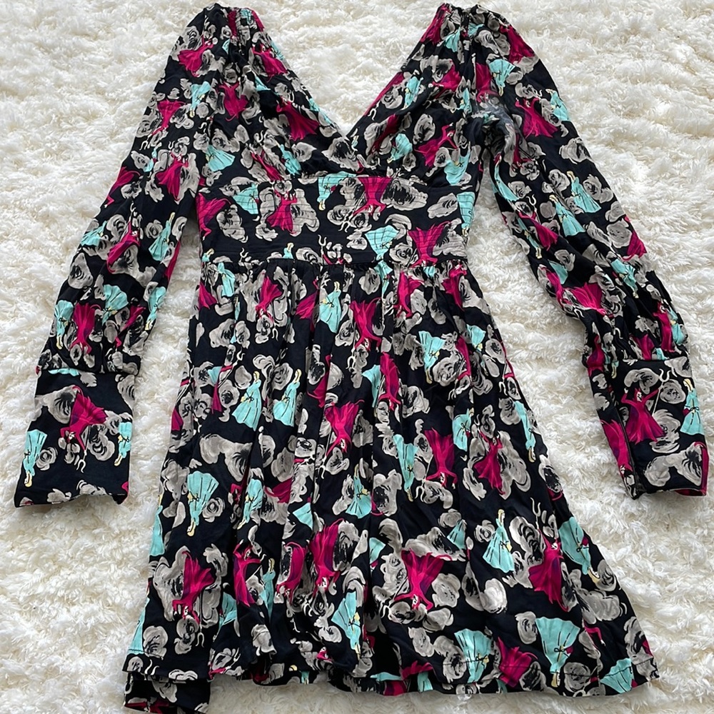 Trashy Diva village floral long sleeve mini dress